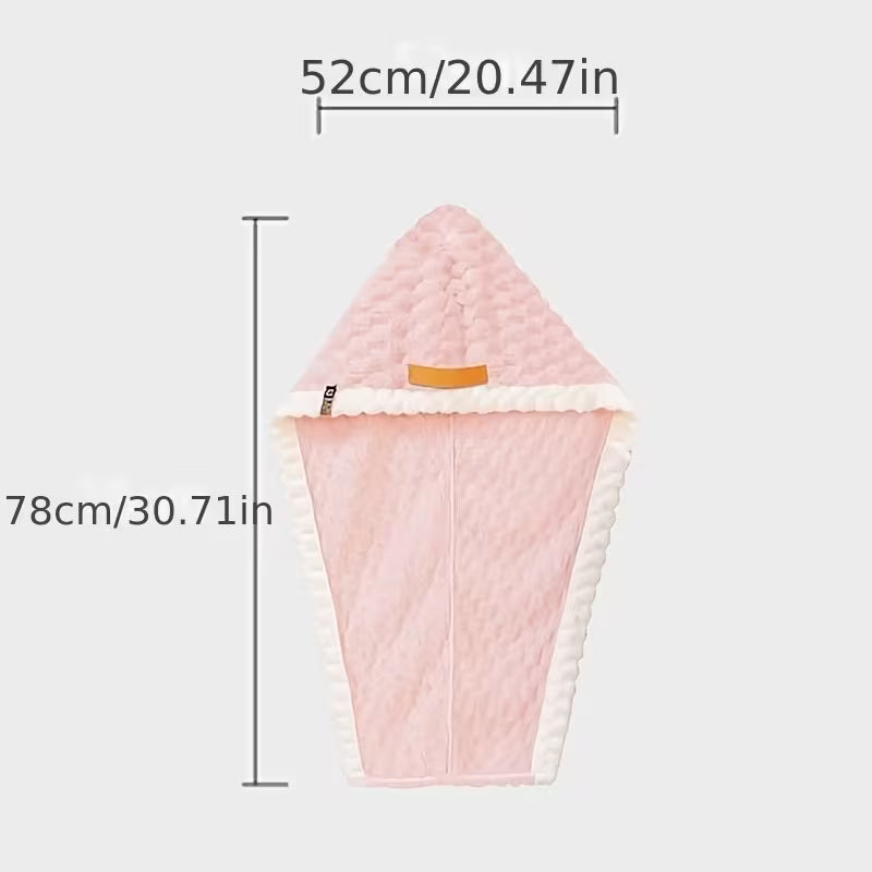 2pcs Ladies' Dry Hair Cap, Extra-large and Thick, Highly Absorbent and Quick-drying Headscarf, Wide Tail Design Coral Fleece Dry Hair Scarf