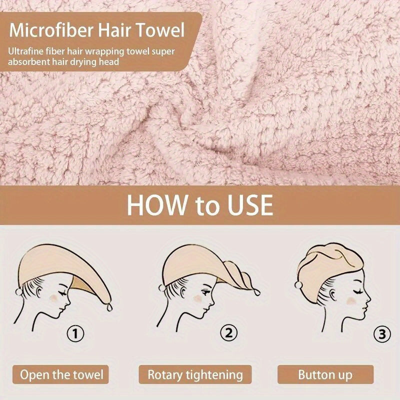 1\u002F4pcs Microfiber Hair Towel, 300GSM Soft Hair Drying Cap, Simple Solid Color Hair Towel for Bathroom, Super Absorbent Hair Wrap Towel for Curls, Anti-Frizz Hair Turban for Wet Hair, Bathroom Essentials, Bathroom Accessories