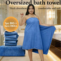 Set of Large Bath Towels Designed for Curvy Women, Including 6pcs: One Large Soft Coral Fleece Body Towel (78.74X39.37 Inches) And 5 Smaller Towels (13.78X13.78 Inches)