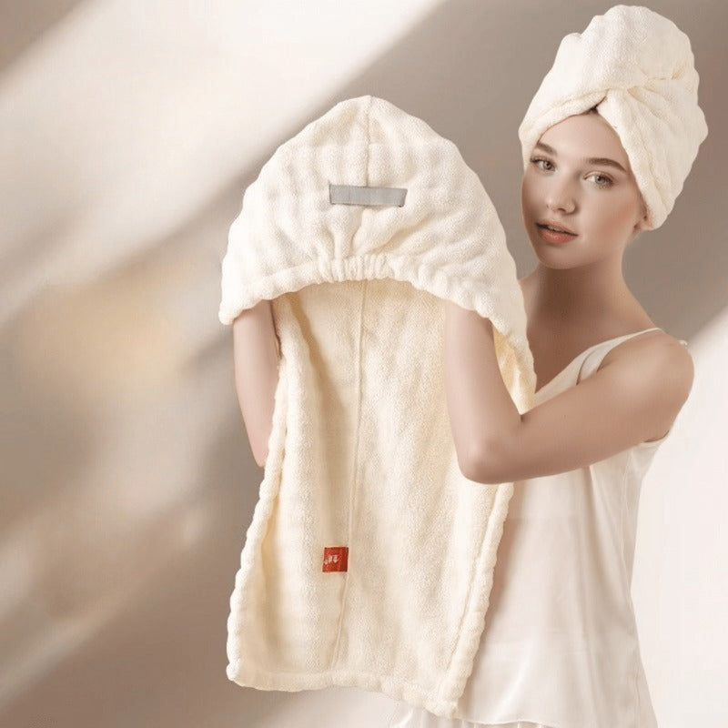 Women'S Wide Tail Design | Thickened Drying Cap for Autumn and Winter, High Absorbency and Quick Drying, Ideal for Home and Travel Use with Curly, Long, and Thick Hair