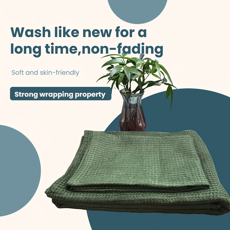 High-Quality 100% Linen Waffle Bath Towel, Ultra-Soft, Lightweight, Highly Absorbent, Quick-Drying Towel Suitable for Bathrooms, Gyms, Showers, Hotels, And Upscale Spas.