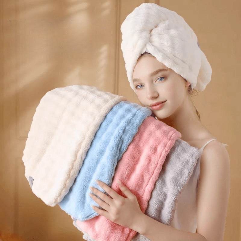 Women'S Wide Tail Design | Thickened Drying Cap for Autumn and Winter, High Absorbency and Quick Drying, Ideal for Home and Travel Use with Curly, Long, and Thick Hair