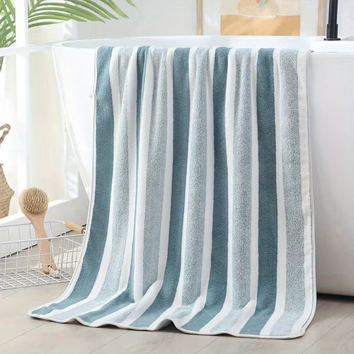 1pc Extra Large 27x54 Inch Adult Microfiber Towel - Super Absorbent & Quick-Dry Textured Towel, Soft Spa & Gym Towel for Travel, Durable Machine Washable with Modern Cloud Pattern, Multi-Color Options
