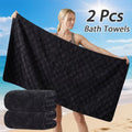 2pcs Extra Thick Bath Towel Set (25 X 55 Inches), Soft, Highly Absorbent, Quick-drying, Luxurious Spa And Home Use, Durable Wrinkle-resistant, Long-lasting Softness