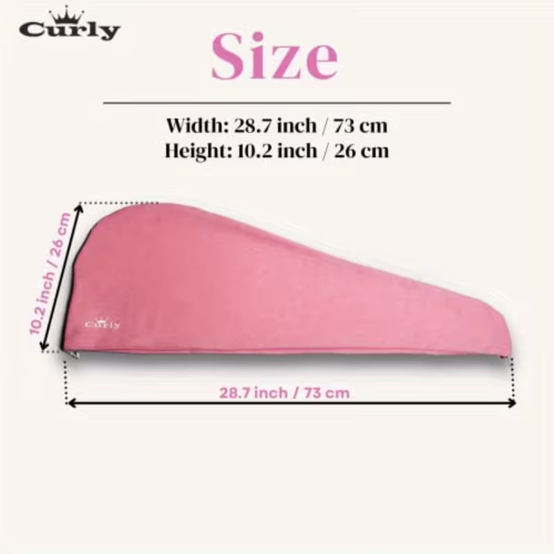 Curly Hair Towel - Soft Pink Turban Wrap for Curly & Wavy Hair
