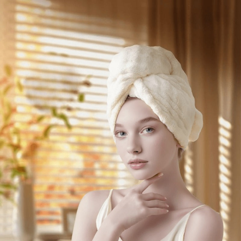 Women'S Wide Tail Design | Thickened Drying Cap for Autumn and Winter, High Absorbency and Quick Drying, Ideal for Home and Travel Use with Curly, Long, and Thick Hair