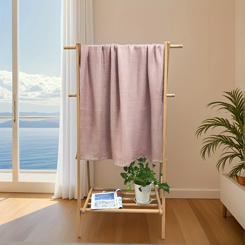High-Quality 100% Linen Waffle Bath Towel, Ultra-Soft, Lightweight, Highly Absorbent, Quick-Drying Towel Suitable for Bathrooms, Gyms, Showers, Hotels, And Upscale Spas.