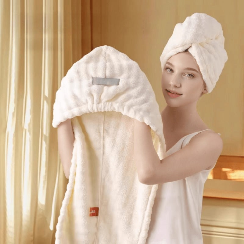Women'S Wide Tail Design | Thickened Drying Cap for Autumn and Winter, High Absorbency and Quick Drying, Ideal for Home and Travel Use with Curly, Long, and Thick Hair