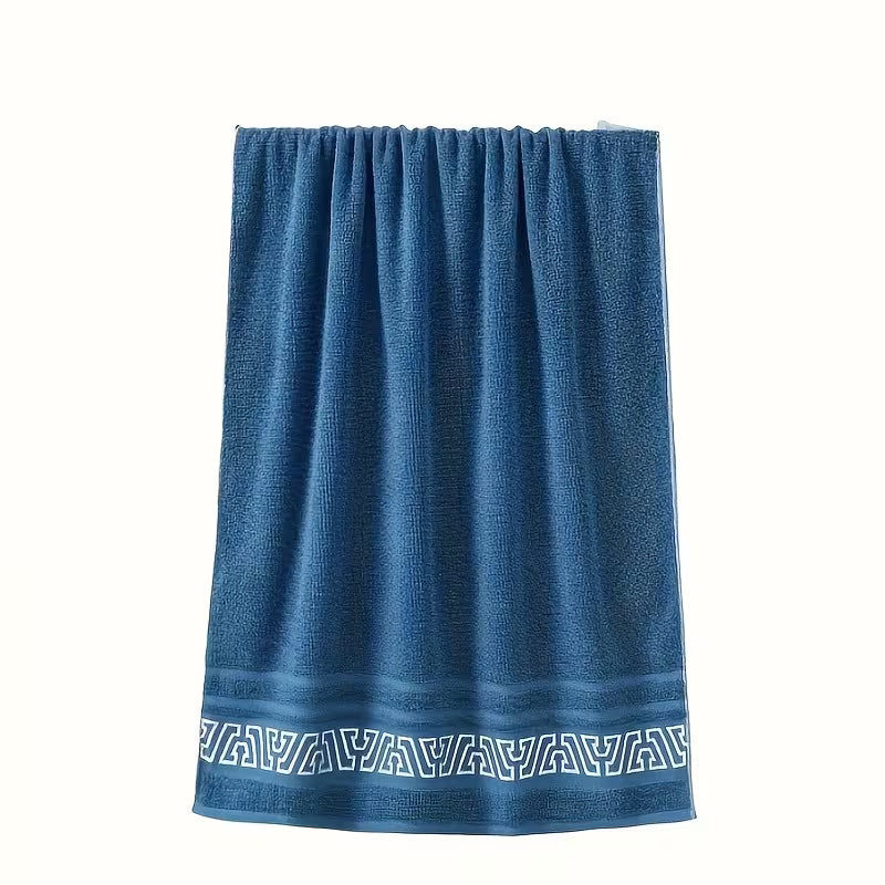 A Quick-Dry Towel - Thick And Soft Towels for SPA, Gym, And Bathroom, Suitable for Adults - Heavy Rectangular Shape - Gray/White/Black Geometric Pattern - Perfect for After Showering, Swimming, And Body Care, Men'S Towel, Hand Towel