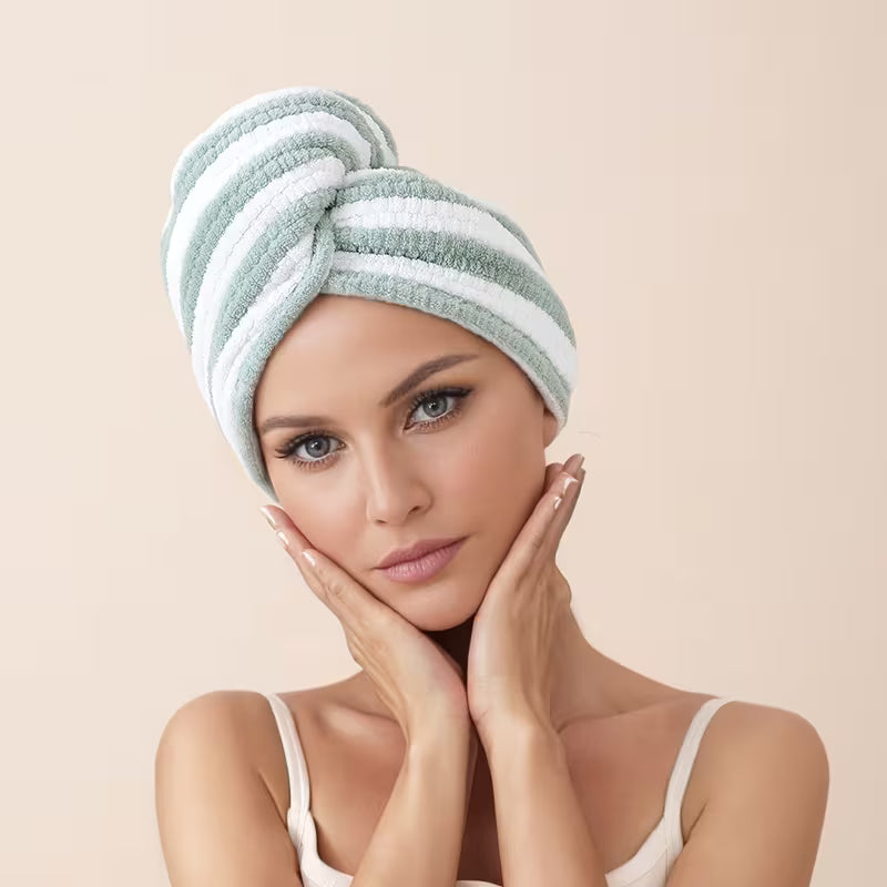 1pc of Rice Grain Super Absorbent Thickened Dry Hair Towel Cap, Women's Soft and Skin-friendly Household Hair Cap