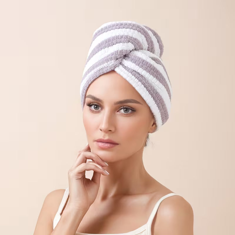 1pc of Rice Grain Super Absorbent Thickened Dry Hair Towel Cap, Women's Soft and Skin-friendly Household Hair Cap