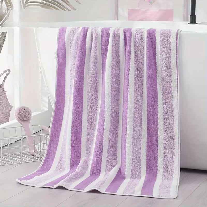 1pc Extra Large 27x54 Inch Adult Microfiber Towel - Super Absorbent & Quick-Dry Textured Towel, Soft Spa & Gym Towel for Travel, Durable Machine Washable with Modern Cloud Pattern, Multi-Color Options