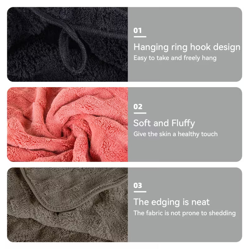 2pcs Extra Thick Bath Towel Set (25 X 55 Inches), Soft, Highly Absorbent, Quick-drying, Luxurious Spa And Home Use, Durable Wrinkle-resistant, Long-lasting Softness