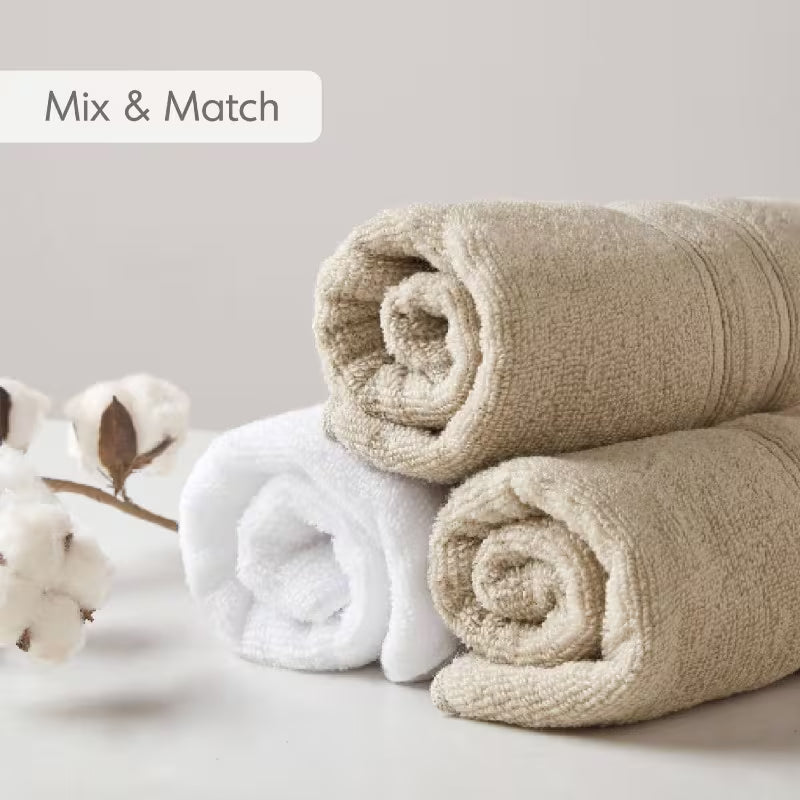 12pcs Quick Dry 100% Towel Set Beige