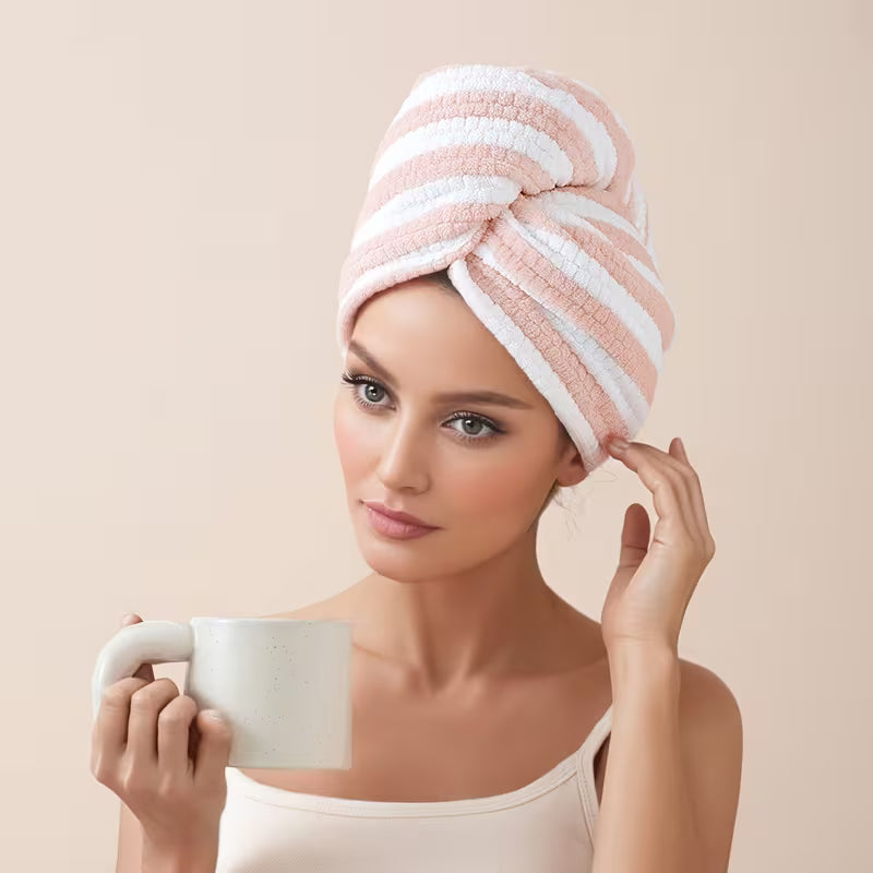 1pc of Rice Grain Super Absorbent Thickened Dry Hair Towel Cap, Women's Soft and Skin-friendly Household Hair Cap