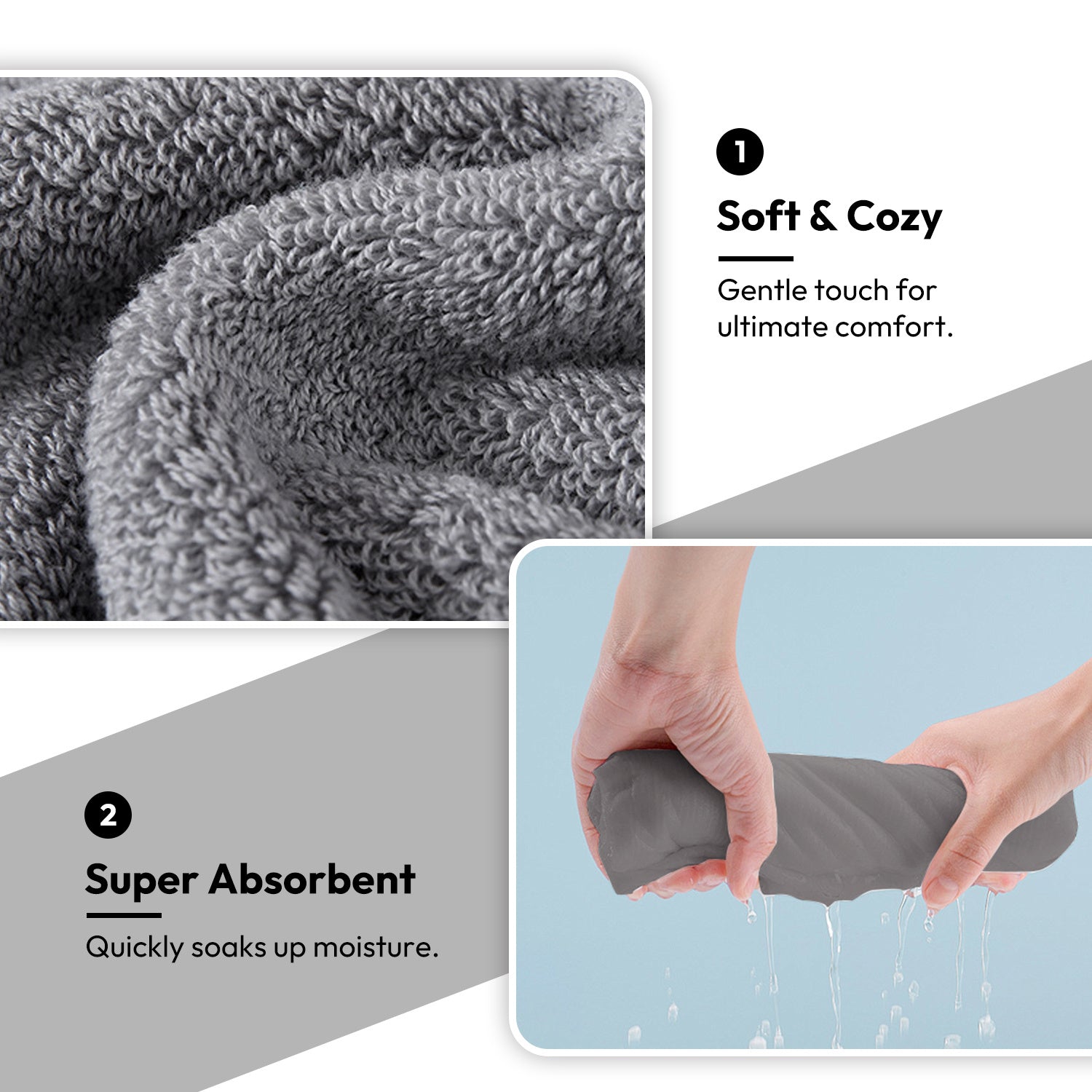 4Pcs Extra Large 31 x 61 Inches Cotton Bath Towels, 100% Cotton, Bigger & Lighter, Faster Drying, Lighter Weight, Super Soft and Absorbent, Perfect Bathroom Towels