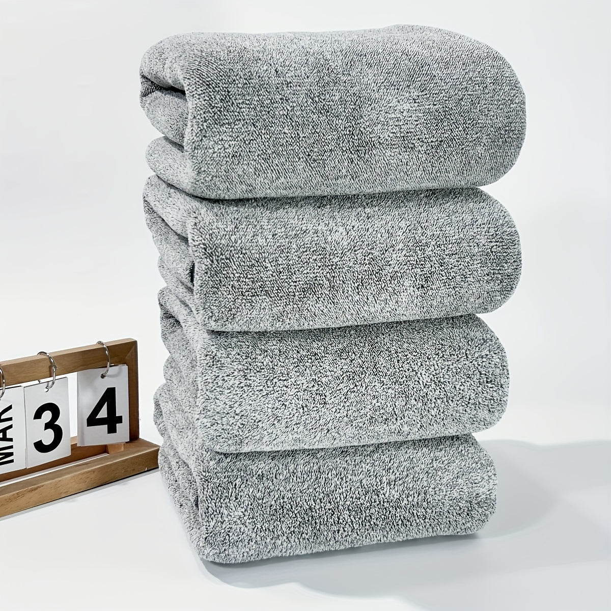 Super Fine Bath Towel 4pcs Super Fine Fiber Bath Towel Set | Natural Coral Velvet Star Stripes Pattern Super Absorbent Quick Dry Combination Super High Cost Performance
