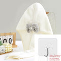 Coral Fleece Bow Dry Shower Cap, Thickened Absorbent Shampoo Head Towel, High-Value Female Cute Bath Dry Hair Cap