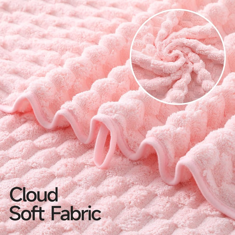 Microfiber Bath Towels Set of 4-27X55 Inch Large Waffle Bath Towels for Body Highly Absorbent Er Soft Lint Free Fluffy Shower Towel for Bathroom Gym Lightweight Towel Set Pink Yellow