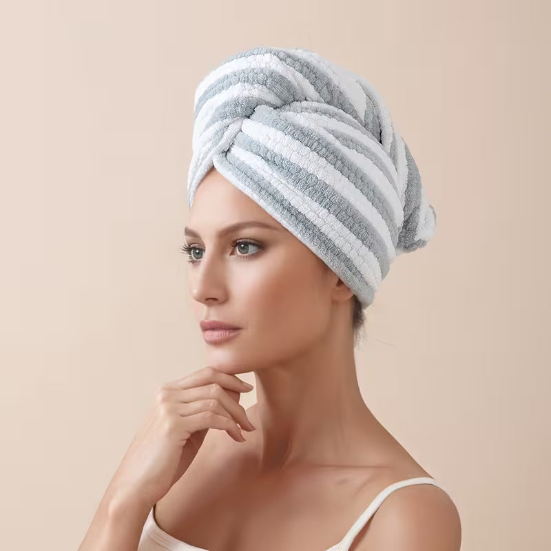 1pc of Rice Grain Super Absorbent Thickened Dry Hair Towel Cap, Women's Soft and Skin-friendly Household Hair Cap