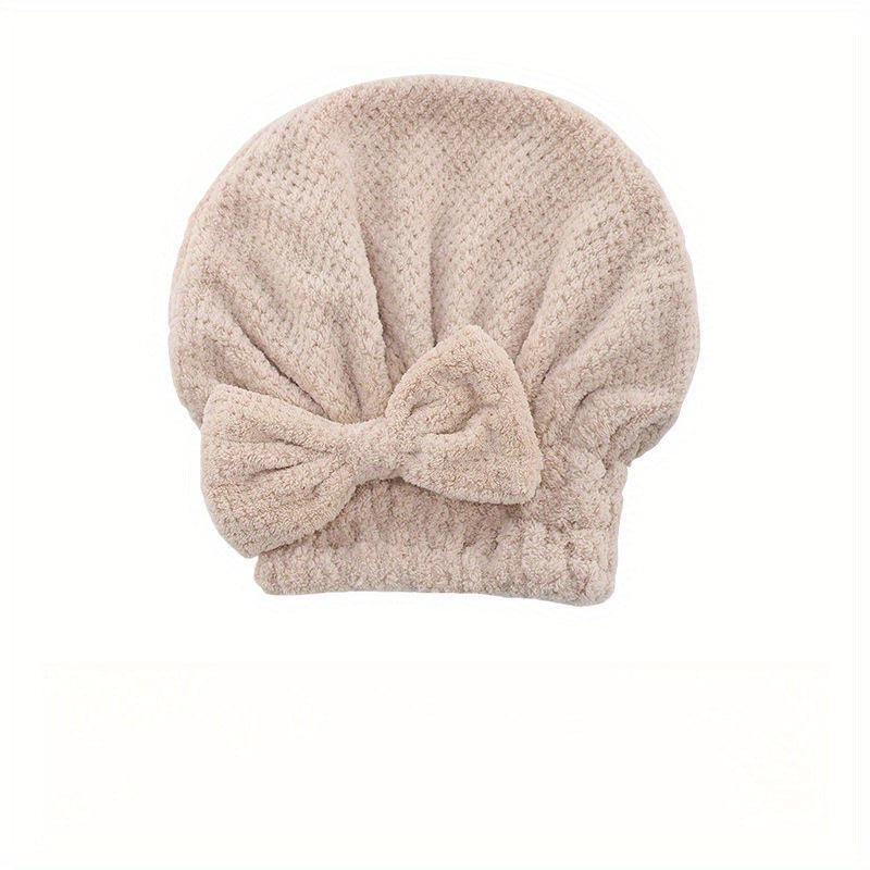 Quick-Dry Coral Fleece Princess Pineapple Cap for Women, Highly Absorbent Quick-Dry Coral Fleece Bath Hat with a Thick Bow, Available for Wholesale