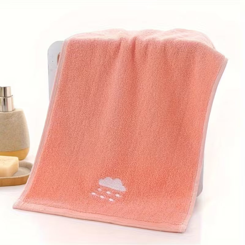 Set of 4 Cotton Face Towels with Weather Patterns, Soft And Absorbent for Everyday Use