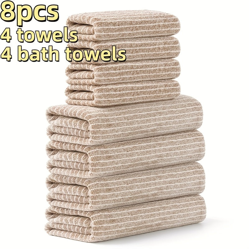 Camping Towels Set 8pcs Towel Set, 4 Towels 27 X 55 Inches, 4 Towels 13.7 X 29.5 Inches Quick-Drying, Microfiber Material Absorbent And Lightweight, Camping Towels Bathroom Set