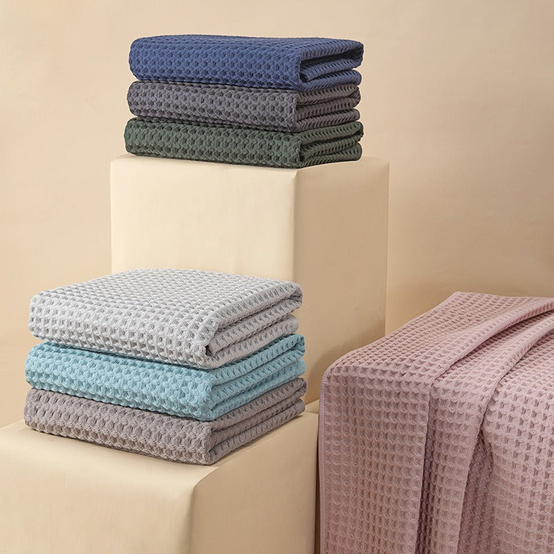 Extra Large 27.56x55.12inch Pure Bath Towel - Soft Absorbent Honeycomb Waffle Texture Shower & Bath Sheet, Contemporary Style for s &, Luxury Spa Towels for Home Use, Easy Care (No Chemicals)
