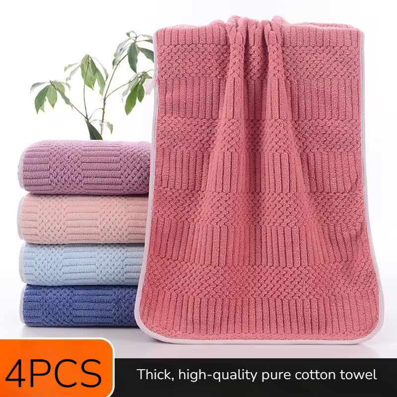 Set of 4 High-Quality Cotton Towels - Soft, Highly Absorbent, Versatile for Face And Hands, Ideal for Birthday And Holiday Presents