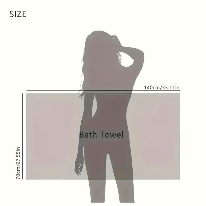 1pc Extra Large 27x54 Inch Adult Microfiber Towel - Super Absorbent & Quick-Dry Textured Towel, Soft Spa & Gym Towel for Travel, Durable Machine Washable with Modern Cloud Pattern, Multi-Color Options