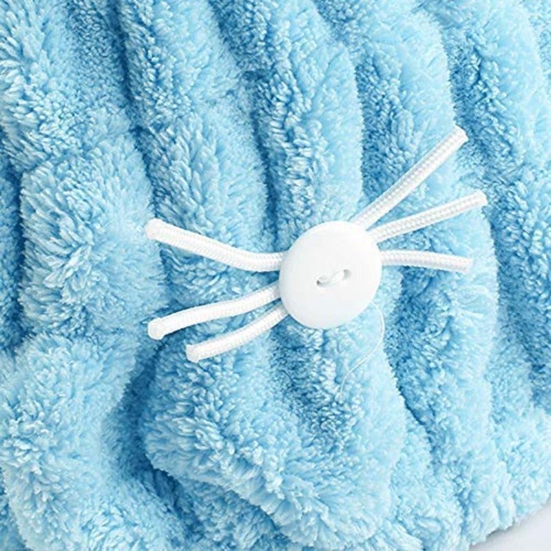 2pcs Ultra Absorbent Hair Quick Drying Towel Microfiber Hair Dry Wrap Turban Cute Kitty Ears Cap Bath Tool Hat for Women