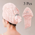 3pcs Head-mounted Absorbent Dry Hair Cap, Warm Absorbent Head Cover After Bathing in Winter, Portable Travel Hotel Accommodation Dry Hair Absorbent Cap