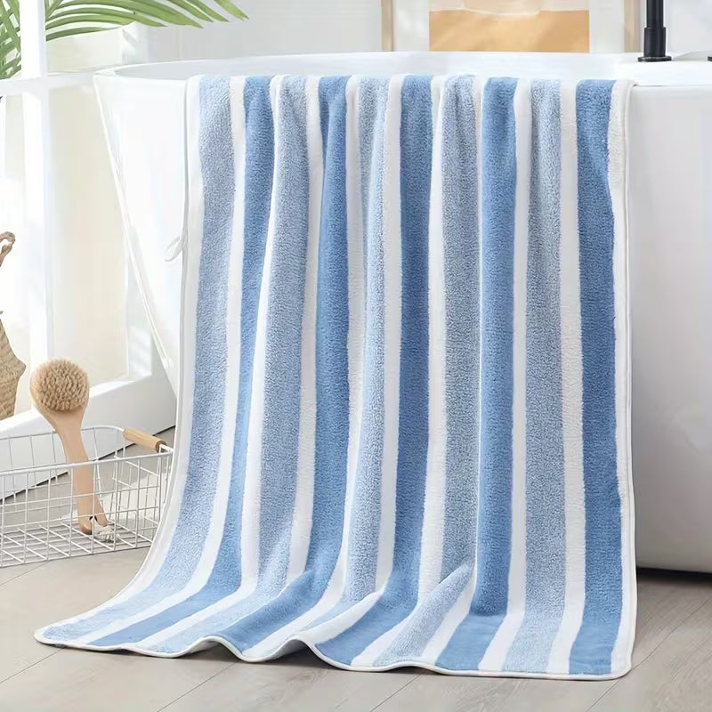 1pc Extra Large 27x54 Inch Adult Microfiber Towel - Super Absorbent & Quick-Dry Textured Towel, Soft Spa & Gym Towel for Travel, Durable Machine Washable with Modern Cloud Pattern, Multi-Color Options