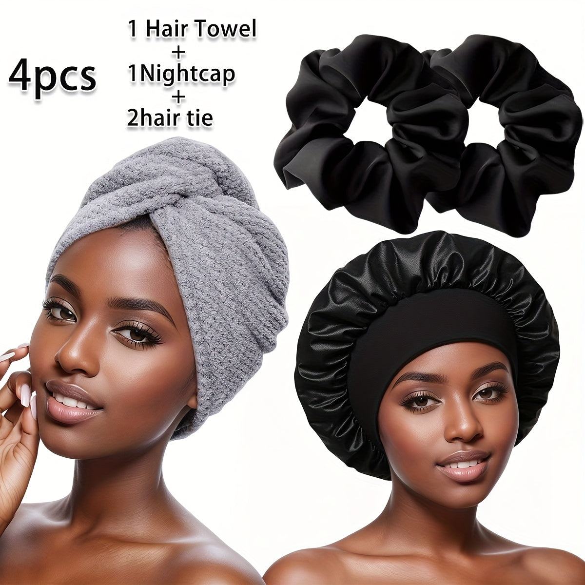 1\u002F4pcs Microfiber Hair Towel, 300GSM Soft Hair Drying Cap, Simple Solid Color Hair Towel for Bathroom, Super Absorbent Hair Wrap Towel for Curls, Anti-Frizz Hair Turban for Wet Hair, Bathroom Essentials, Bathroom Accessories