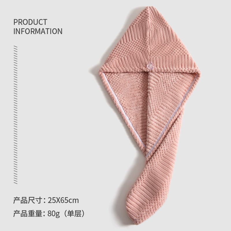 2026 New Auspicious Grid Water-Absorbing Dry Hair Cap | Fabric, Quick Drying, Curl Enhancing, Ideal for Household Use, Does Not Harm Hair